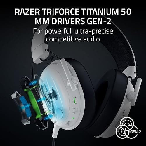 Razer BlackShark V3 Wireless Gaming Headset for PC: 50mm Drivers - Super Wideband Mic - 2.4 GHz, Bluetooth, USB - Works with Mac, PS5, Nintendo Switch, Smartphone - 70 Hr Battery - White thumbnail 4