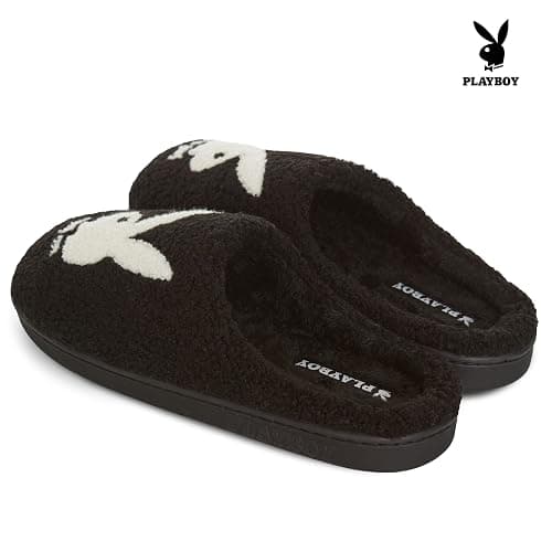 Playboy Mens Slippers Gifts for Men Extra Cozy Fuzzy House Slippers Slip On thumbnail 2