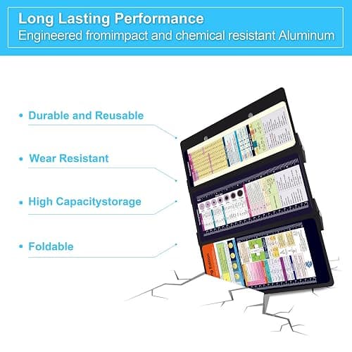 Nursing Clipboard Foldable Pocket Size-Nursing Edition Cheat Sheets Aluminum 3 Layers Foldable Clipboard Nursing Nurse Clipboard Foldable fits in Nurses Doctors(Black) thumbnail 9