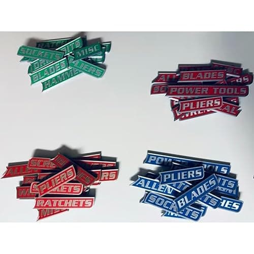 12 Pack of Magnetic Toolbox Labels, 3D-Printed Tool Box Labels, General Tool Box Organize Accessories, Reusable Tags for Steel Toolboxes, Carts, Drawers, and Cabinets(Black) thumbnail 6