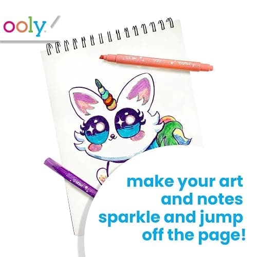 Ooly 12 Pack Sparkle Switch-eroo Color Changing Markers, Dual Tip Markers for Kids, Double Ended Chisel Tip Marker Set Great for Art Supplies, Drawing and Stationery Sets thumbnail 4