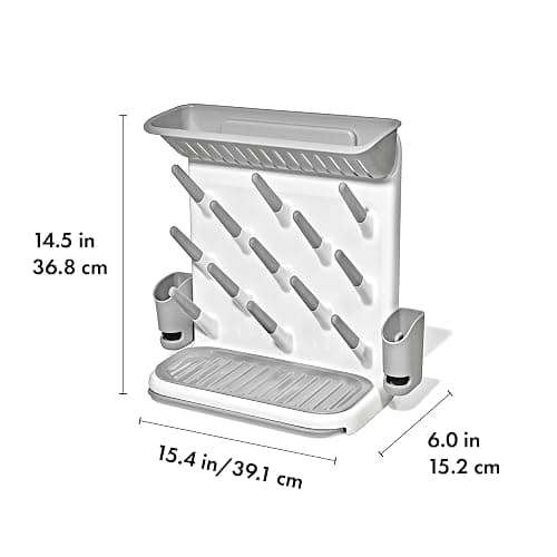 OXO Tot Expandable Drying Rack – Space-Saving Drying Rack | Newborn and Baby Essentials | Breastfeeding Essentials | Dry Baby Bottles | Save Space in Kitchen thumbnail 2