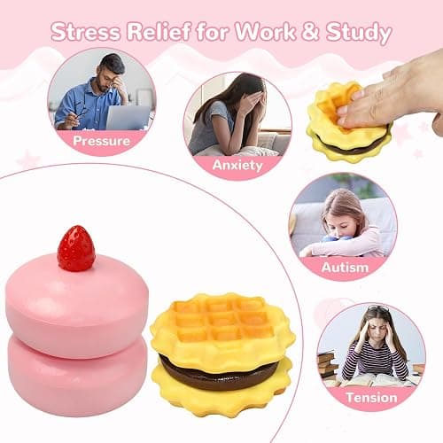 Slow Rising Squishy Cake & Waffle Squeeze Toys for Stress Relief, Soft Food Squishy for Kids Adults, Fidget Toys Party Favors, Popular Squishies Bread Birthday Gifts, Kawaii Satisfying Squishy thumbnail 5