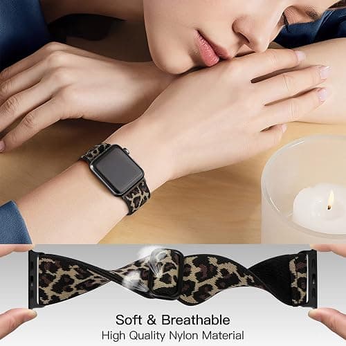 DaQin 3 Pack Stretchy Solo Loop Compatible with Apple Watch Bands for Women 42mm 41mm 40mm 38mm, Soft Nylon Braided Elastic Strap for iWatch Band Series 11 10 9 8 7 6 5 4 3 SE Ultra 3 Ultra 2 Ultra thumbnail 3