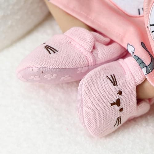 BABESIDE Baby Doll Shoes for 20-26 Inch Dolls, Reborn Baby Doll Shoes with Cute Paw Patterns fit Realistic Baby Doll Girls, Only Pink Reborn Dolls Shoes thumbnail 6