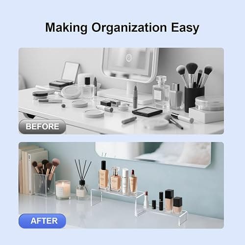 OVNTHYK Acrylic Risers 8 Pcs – Clear Rectangular Display for Perfume Organizer, Figures, Jewelry, Dessert Table & Cupcake, 4 Sizes (7", 8", 9") thumbnail 6