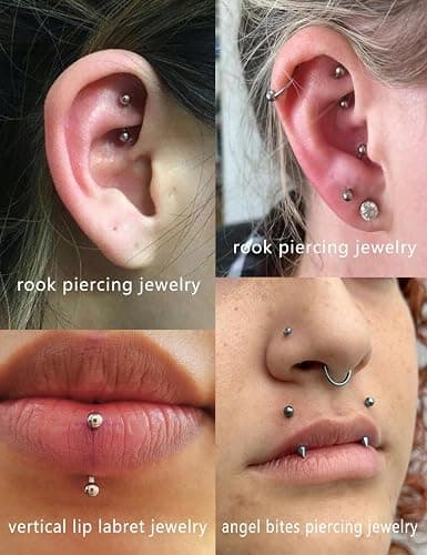 Dyknasz Eyebrow Piercing Jewelry Surgical Steel Curved Barbell Tiny Eyebrow Ring Vertical Labret Lip Jewelry Ear Rook Navel Small Belly Button Ring for Women Men 20g 16g 6mm/8mm/10mm/12mm thumbnail 3
