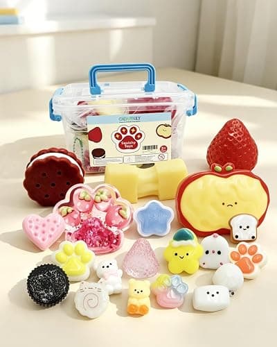 20 Pack Taba Squishy Toys for Stress Relief Kids Party Favors | Individually Wrapped Fidget Toys, Classroom Prize Rewards, Squishy Set, Goodie Bag Fillers, Sensory Bin Toys, Student Prizes thumbnail 2