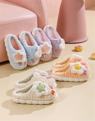 CZQAGCL Cute Women's Star Plush Slippers - Warm Indoor & Outdoor Slippers thumbnail 6