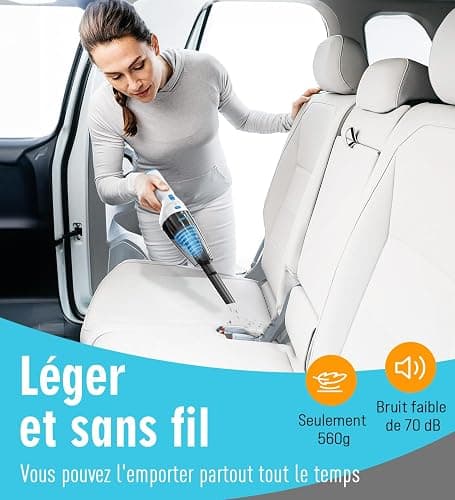 Milunho Aspirateur à Main, 9500PA Aspirateur Voiture Puissant sans Fil, 100W Rechargeable Portable Mini Aspirateur sans Fil, Aspirateur de Voiture pour Maison Voiture Bureau Canapé thumbnail 4