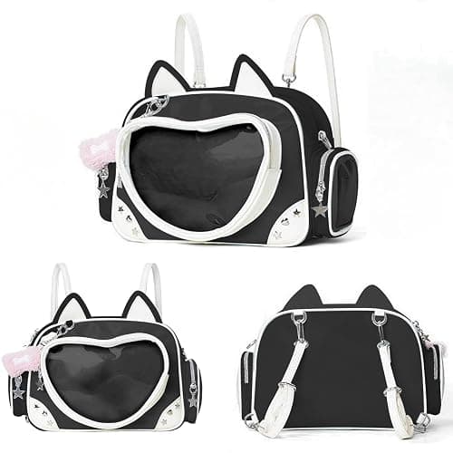 Kawaii Ita Bag Cat Pin Backpack Shoulder Crossbody Bag for Miku Anime Heart Clear Layer with Insert thumbnail 3