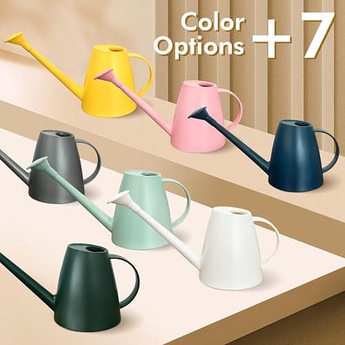 Watering Can for Indoor Outdoor Plants, Modern Small Watering Cans with Removable Nozzle, Long Spout Watering Can for Indoor Bonsai Plants Garden Flowers 1/2 Gallon 1.8L 60OZ (Pink) thumbnail 7