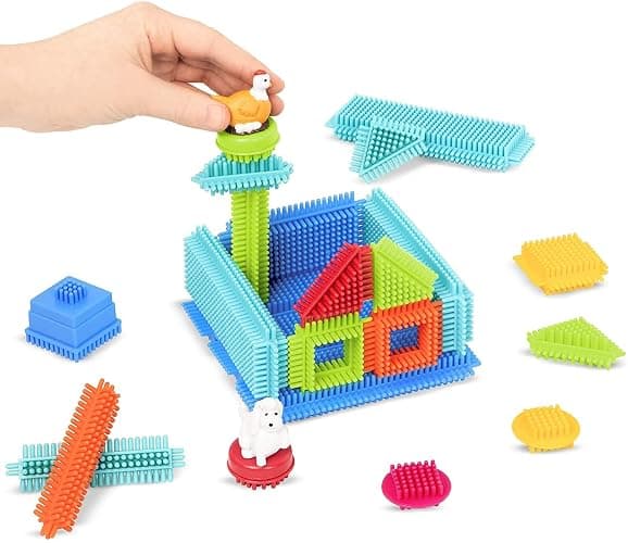 Battat – Bristle Blocks – STEM Interlocking Building Blocks – 113 Pieces Playset – Reusable Storage Case – Developmental Toys for Toddlers & Kids – Deluxe Builder Case – 2+ Years thumbnail 5