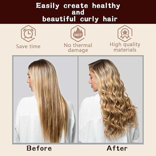 HAIOLORPRO Heatless Hair Curler Velvet, Heatless Curls Overnight Hair Curlers to Sleep in, Overnight Rods Heatless Curls for Short Long Hair All Hair Types Styling Tools-5PCS Brown thumbnail 4