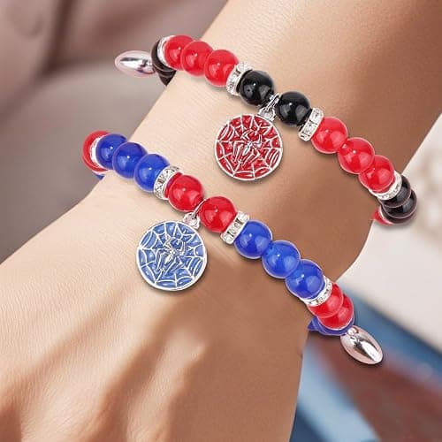Mikovivi Spider Matching Bracelets for Couples & Best Friends, Elastic Magnetic Friendship Bracelets Valentines Birthday Jewelry Gifts for Women Teens Girls Soulmate Sister thumbnail 4