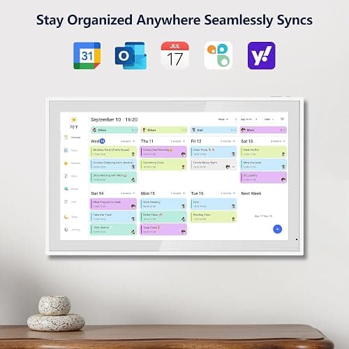 Digital Calendar, 15.6 Inch Wall Planner Electronic Calendar & Chore Chart, Smart Touchscreen Interactive Display for Family Schedules, Great for Organizing Your Routines, Wall & Desk Mountable thumbnail 4