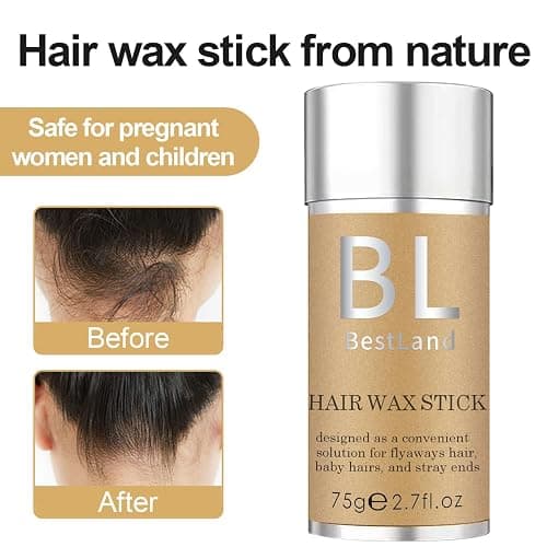 Hair Wax Stick & Pink Brush Set for Hair Edge Frizz Control Anti-Frizz Non-greasy Broken Hair Styling Finishing Wax Stick Men Women Styling Products thumbnail 2