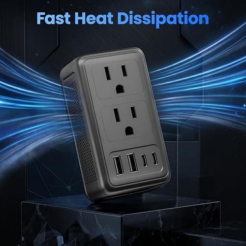 2000W Voltage Converter US to Europe, with 2 USB A and 2 USB C Ports | 220V to 110V Converter for European Travel for Hair Dryer, Travel Adapter Converter Combo thumbnail 8