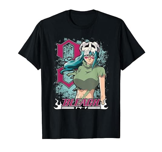 Bleach Neliel 3 with Splatter and Logo Anime T-Shirt - Image 1
