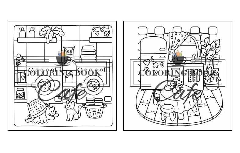 Cozy Corners: Coloring Book for Adults and Teens Featuring Super Cute Nooks and Hygge Spaces for Relaxation (Cute and Comfy Coloring Books) thumbnail 6