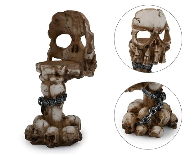 DS. DISTINCTIVE STYLE Skull Candle Holder 6.3 Inch Tea Light Holder Small Gothic Home Decor Halloween Decorations thumbnail 4