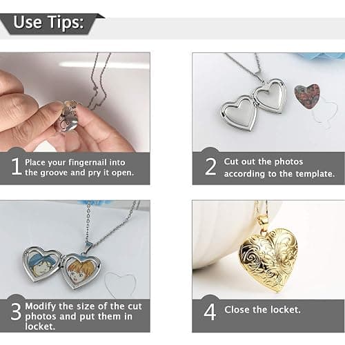 Locket Necklace that Holds Pictures Flower Lockets Pendant Necklaces Birthday Gifts Jewelry thumbnail 6