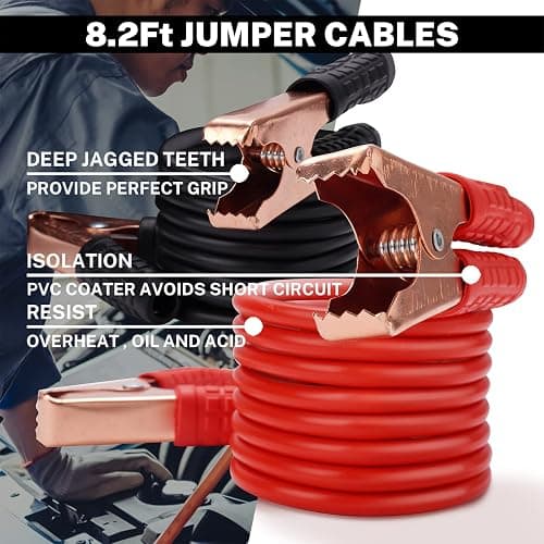 Car Roadside Emergency Kit with Battery Jumper Cables,Car Accessories for Men or Women,Automotive Safety Kit for Car,Vehicle, Truck or SUV,Gifts for Men or Him, Pink thumbnail 4