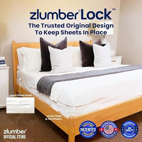 The Original USA Patented ZlumberLock – Secure Sheet Holder with Heavy-Duty Mattress Straps – No More Loose Bedding, Universal Fit, Easy One-Time Installation thumbnail 3