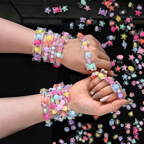 200g+ Candy Bulk Assorted Cute Kandi Beads for Jewelry Making, Bracelet Making Kit, Craft Supplies Charm Beads(Mixed II) thumbnail 7