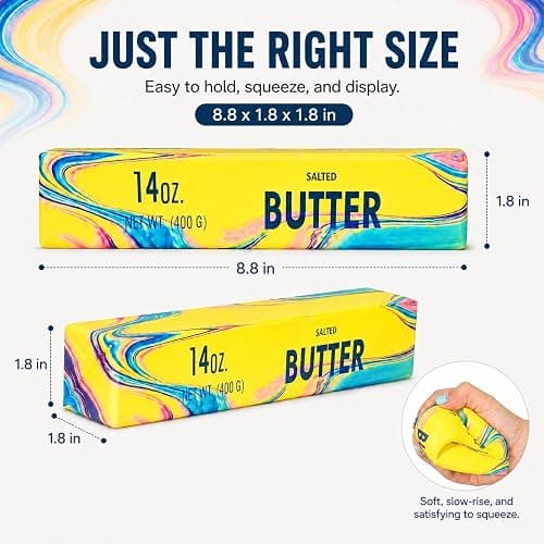 Big Butter Squishy, 2026 New 14oz Giant Squishies Butter Jumbo Slow Rising Squeeze PU Foam Fidget for Anxiety & Sensory Stress Relief Fidget Adults thumbnail 3
