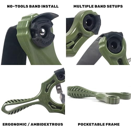 SimpleShot Axiom Ocularis Slingshot with Clay Ammo, Target, and Two Bands for Professional Hunting Target Marksmanship Shooting thumbnail 4