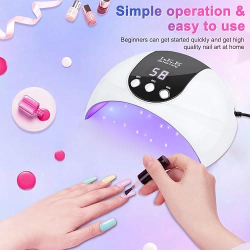 UV Nail Light, Nail Dryer UV Light for Gel Nails with 3 Timer Settings Auto Sensor LCD Screen UV LED Nail Lamp Nail Art Tools Accessories in Home Use (Black) thumbnail 6