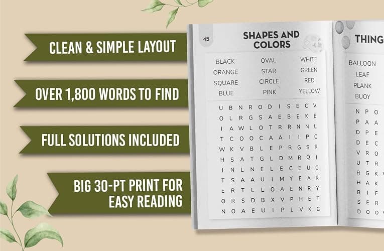 Easy Jumbo Word Search for Seniors: Extra Large Print Word Puzzles for Relaxation and an Active Mind (Word Find Books For Adults) thumbnail 4
