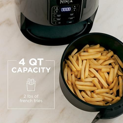 NINJA AF101C, Air Fryer, 3.8L Less Oil Electric Air Frying, Equipped with Crisper Plate + Multi-Layer Rack + Non Stick Basket, Programmable Control Panel, Black, 1550W, (Canadian Version) thumbnail 4