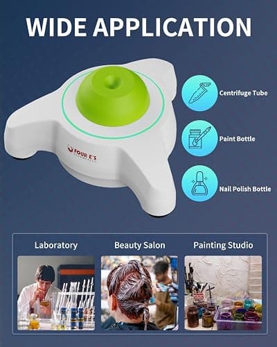 Mini Vortex Mixer with Extra Interchangeable Silicone Cap, Lab Vortex Shaker with Touch Function, 5600rpm, 6mm Orbital Diameter, for Acylic Paints, Nail Polish, Test Tubes, Green thumbnail 7