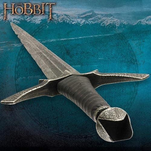 The Hobbit Morgul Dagger Blade Of The Nazgul | Stainless Steel Blade | Leather-Wrapped Grip | Solid Metal Hilt | Includes Wooden Wall Display | Certificate Of Authenticity thumbnail 5