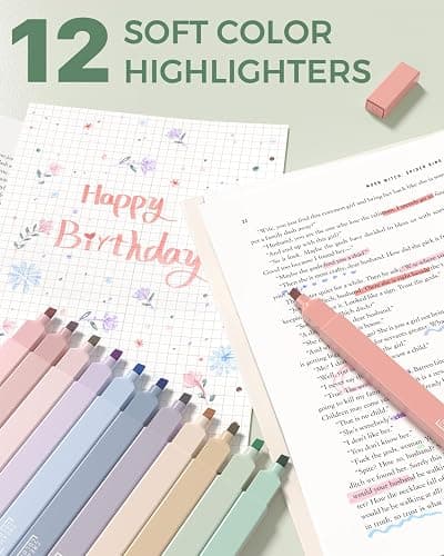 Four Candies 56PCS School Supplies with Pencil Case, Stationery Set, Green | 6 Multicolor Pens, 12 Pastel Highlighters, 5 Gel Pens, 9 Mechanical Pencils, Back to School, College Essentials for Students thumbnail 6