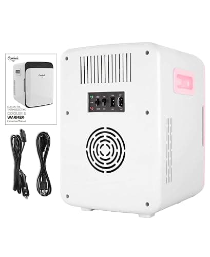 Cooluli 10L Mini Fridge for Bedroom - Car, Office Desk & College Dorm Room - 12V Portable Cooler & Warmer for Food, Drinks, Skincare, Beauty, Makeup & Cosmetics - AC/DC Small Refrigerator (Pink) thumbnail 8