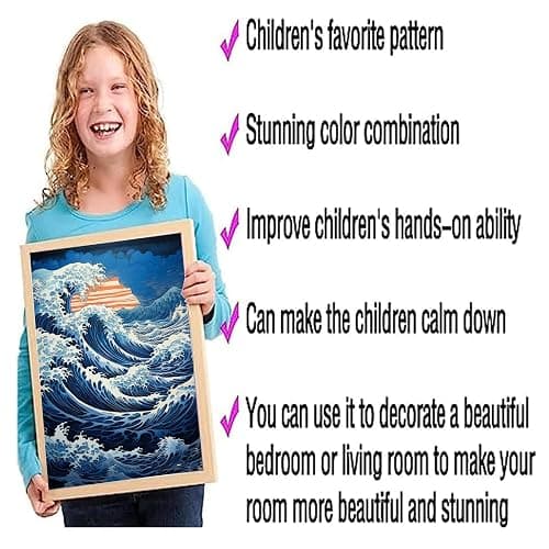 DOTSOPS Diamond Painting Kits Art Adults Painting Kit Crafts DIY 5D Diamond Art Packs Kits Full for Adults Beginner Home Wall Decoration Gift 11.8x15.7 Inches (6 Pack Great Wave) thumbnail 3