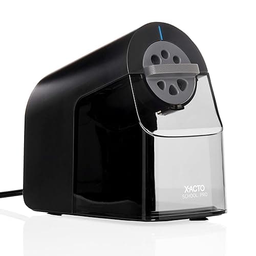 X-ACTO Pencil Sharpener, School Pro Electric Pencil Sharpener, With Six Size Dial, XL Shavings Bin, Black, 1 Count - Heavy Duty, Teacher and School Supplies - Image 1