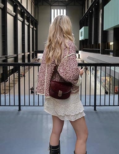 YKR Women's Cropped Puffer Jacket Floral Print Quilted Puffer Jackets Open Front Lightweight Short Jacket Trendy thumbnail 2