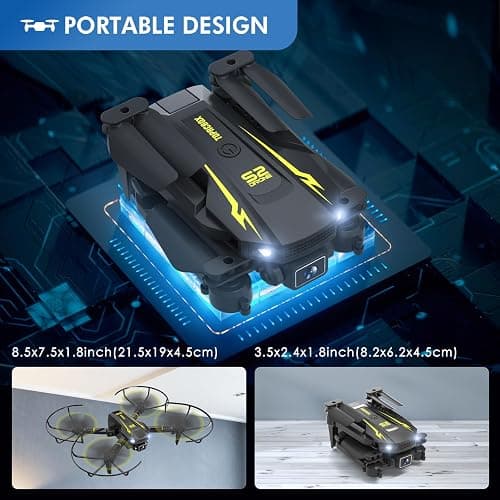 AVIALOGIC Mini Drone with Camera for Kids, Remote Control Helicopter Toys Gifts for Boys Girls, FPV RC Quadcopter with 1080P HD Live Video Camera, Altitude Hold, Gravity Control, 2 Batteries thumbnail 7