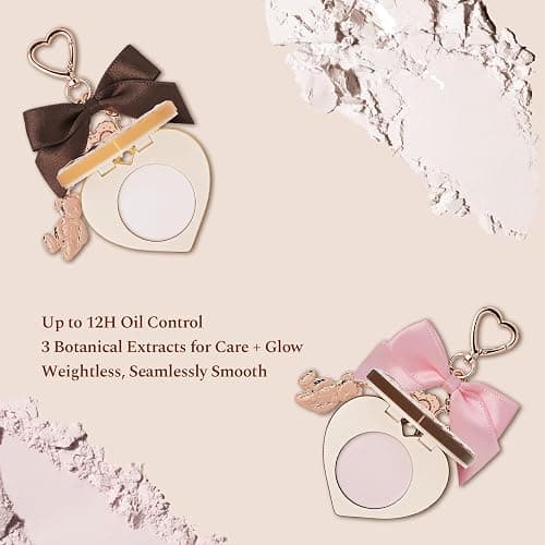 Flower Knows The Sweetie Bear Collection Setting Powder,Cute Bag Charms Purse Keychain,Makeup & Setting Compact and Puff Pressed Powder,Pore Blurring Backed,Gift for Women,0.09 Oz(02 Cookie) thumbnail 2