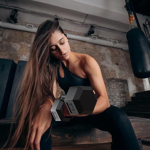 BalanceFrom Rubber Coated Hex Dumbbell Weight Set with Storage Rack, 100LB or 150LB or 200LB Set, 5-20 lbs or 5-25 lbs or 10-30 lbs Pairs thumbnail 6
