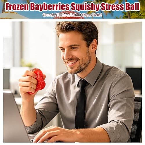 Waxberry Crunchy Squishy Stress Balls, 2Pcs Ice Skin Moldable Fidget Toys, Slow Rising Sensory Squeeze Toy for Relaxation thumbnail 3