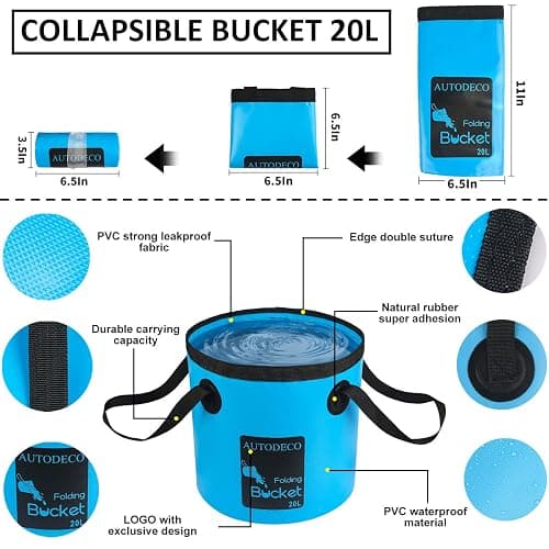 AUTODECO 38Pcs Car Wash Detailing Kit Cleaning Kits with Foam Gun Sprayer Collapsible Bucket Drill Brush Large Wash Mitt Towels Complete Interior Exterior Car Washing Supply Set Blue thumbnail 2