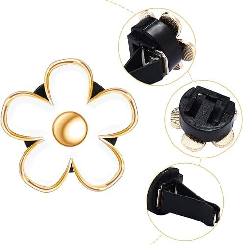 Frienda 6 Pcs Daisy Flower Air Vent Clip Accessories Air Conditioning Outlet Clip Car Air Freshener Dashboard Accessories Charm Car Inter Decor(3 cm, 3.3 cm,White) thumbnail 3