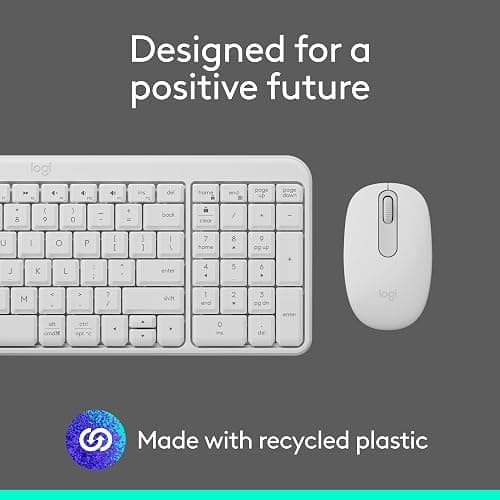 Logitech MK250 Bluetooth Wireless Mouse and Keyboard Combo: Fast & Easy Connectivity, Compact Wireless Keyboard, Ambidextrous Mouse, Durable Build - Windows/MacOS - White thumbnail 10