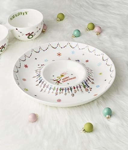 Lenox 898096 Merry Grinchmas Chip & Dip Bowl, Christmas Dishes, Festive Holiday Serveware thumbnail 2