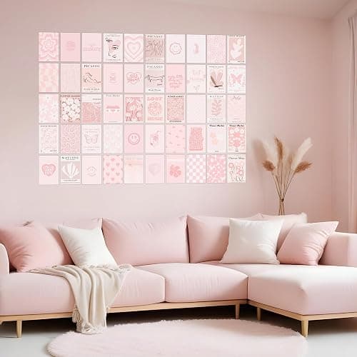 Pink Wall Collage Kit - Aesthetic Posters, Dorm Room Decor for Teen Girl (50pcs 4x6 inch) thumbnail 6